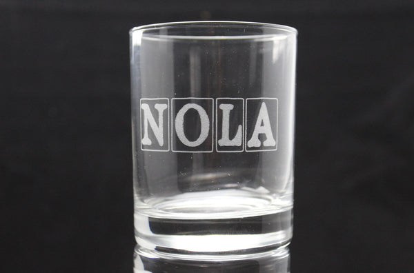 NOLA Tiles   - Personalized Laser Engraved Whiskey Glass - Custom Name - Unique Barware Gift