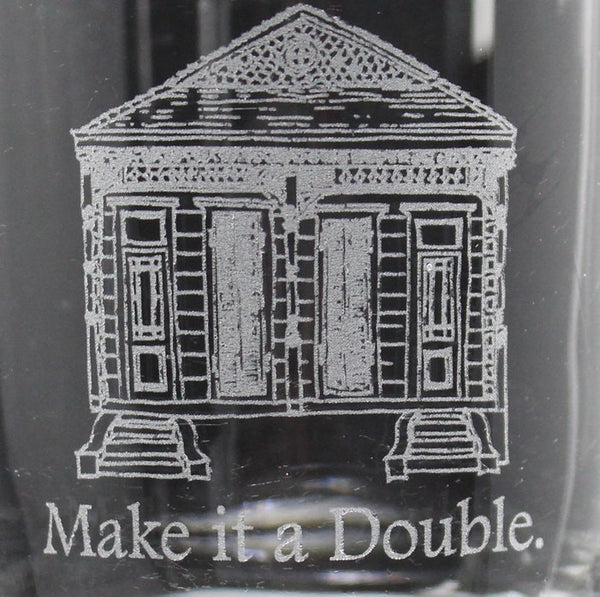 Make It a Double - Personalized Laser Engraved Whiskey Glass - Custom Name - Unique Barware Gift