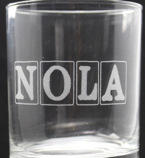 NOLA Tiles   - Personalized Laser Engraved Whiskey Glass - Custom Name - Unique Barware Gift