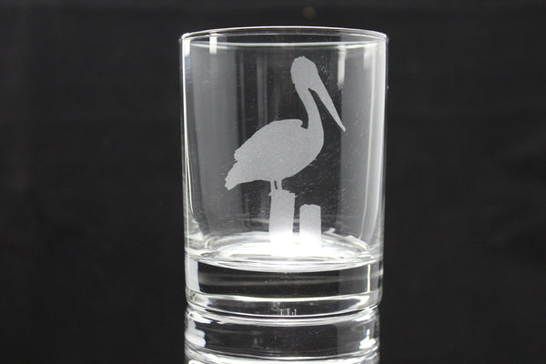 Pelican  - Personalized Laser Engraved Whiskey Glass - Custom Name - Unique Barware Gift
