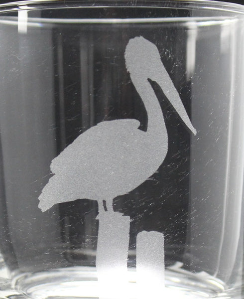 Pelican  - Personalized Laser Engraved Whiskey Glass - Custom Name - Unique Barware Gift