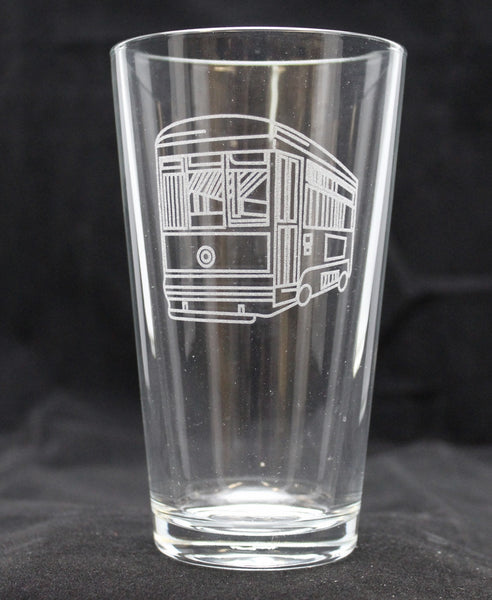 New Orleans Streetcar Pint Glass | 16 ounce | Laser Engraved | Permanently Etched | New Orleans Style