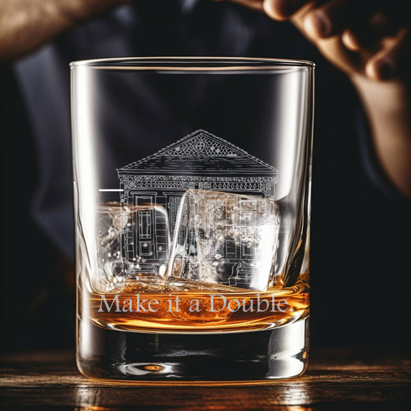 Make It a Double - Personalized Laser Engraved Whiskey Glass - Custom Name - Unique Barware Gift