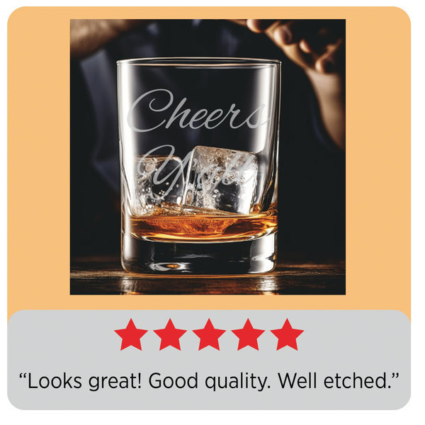 Cheers Y'all   - Personalized Laser Engraved Whiskey Glass - Custom Name - Unique Barware Gift