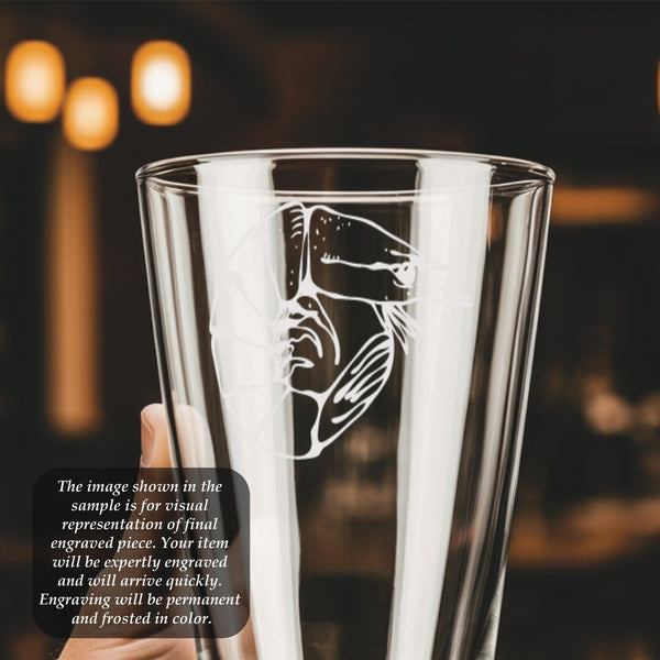 Shrimp Pint Glass | 16 ounce | Laser Engraved | Permanently Etched | Perfect for a Cold Beverage