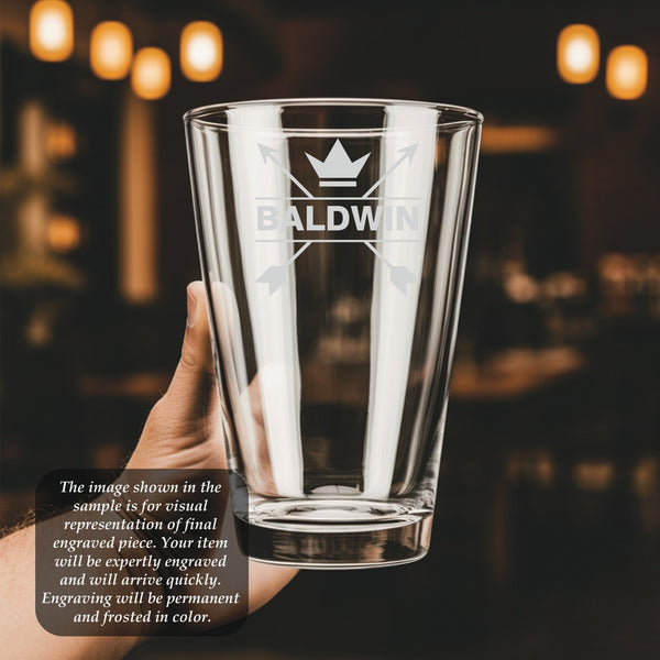Arrows Pint Glass | 16 ounce | Laser Engraved | Permanently Etched | Perfect for a Cold Beverage