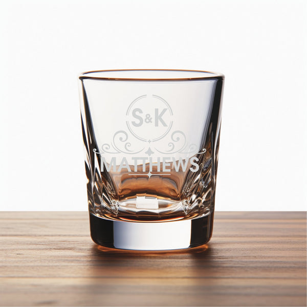 Swirl Unique Laser Engraved Shot Glass - Stylish Barware Gift with Intricate Designs