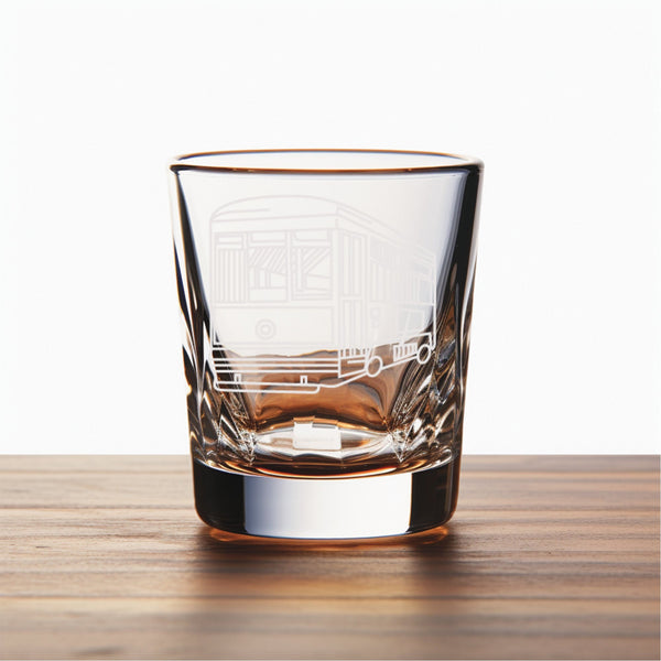 Streetcar Unique Laser Engraved Shot Glass - Stylish Barware Gift with Intricate Designs