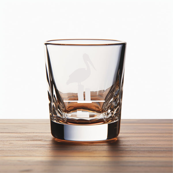 New Orleans Pelican Unique Laser Engraved Shot Glass - Stylish Barware Gift with Intricate Designs