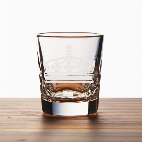 Crown #10 Unique Laser Engraved Shot Glass - Stylish Barware Gift with Intricate Designs