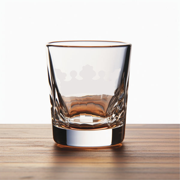 Crown #3 Unique Laser Engraved Shot Glass - Stylish Barware Gift with Intricate Designs