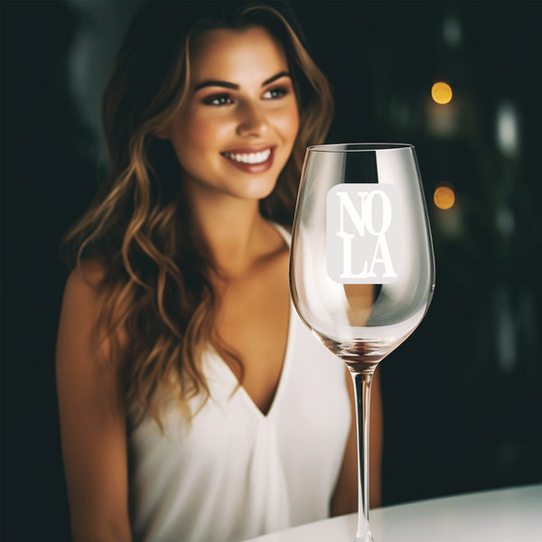 NOLA Reversed | Unique Laser Etched Wine Glass Stemware: Add a Touch of Style to Your Barware Collection