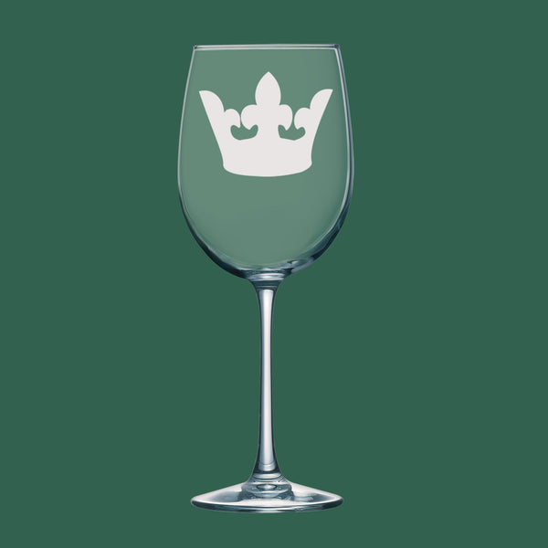Crown #2 | Unique Laser Etched Wine Glass Stemware: Add a Touch of Style to Your Barware Collection
