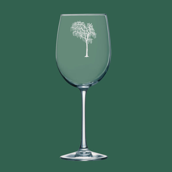 Mardi Gras Bead Tree | Unique Laser Etched Wine Glass Stemware: Add a Touch of Style to Your Barware Collection