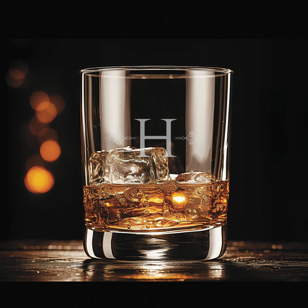 Pointed   - Personalized Laser Engraved Whiskey Glass - Custom Name - Unique Barware Gift