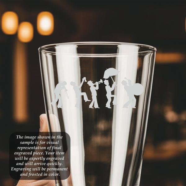 Second Line Pint Glass | 16 ounce | Laser Engraved | Permanently Etched | Perfect for a Cold Beverage