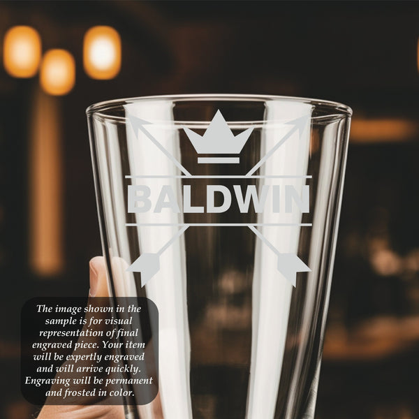 Arrows Pint Glass | 16 ounce | Laser Engraved | Permanently Etched | Perfect for a Cold Beverage