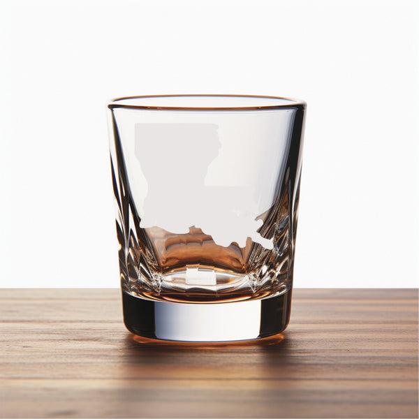 State of LA Unique Laser Engraved Shot Glass - Stylish Barware Gift with Intricate Designs