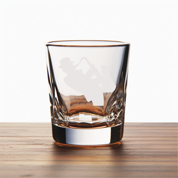 Sax Unique Laser Engraved Shot Glass - Stylish Barware Gift with Intricate Designs
