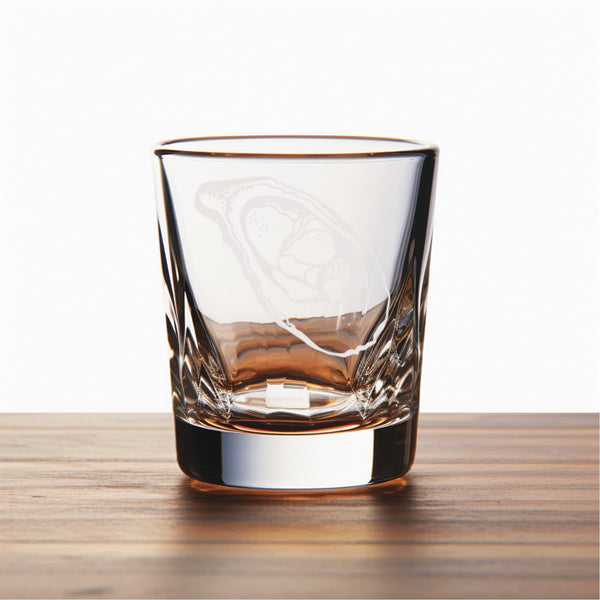 Oyster Unique Laser Engraved Shot Glass - Stylish Barware Gift with Intricate Designs