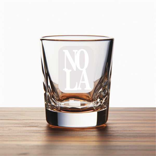 NOLA Reverseed  Unique Laser Engraved Shot Glass - Stylish Barware Gift with Intricate Designs