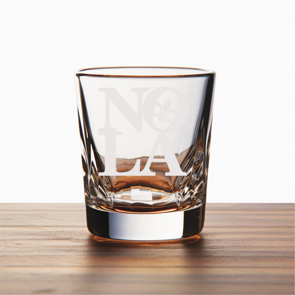 NOLA FDL Unique Laser Engraved Shot Glass - Stylish Barware Gift with Intricate Designs