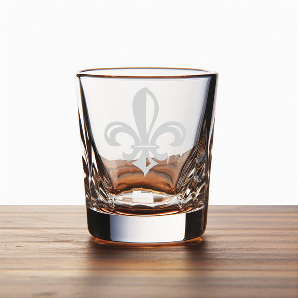 Fleur de Lis #8 Unique Laser Engraved Shot Glass - Stylish Barware Gift with Intricate Designs