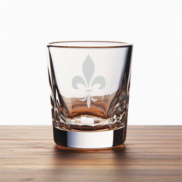 Fleur de Lis #5 Unique Laser Engraved Shot Glass - Stylish Barware Gift with Intricate Designs