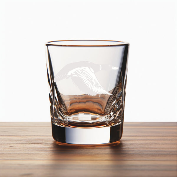 Duck Fly Unique Laser Engraved Shot Glass - Stylish Barware Gift with Intricate Designs