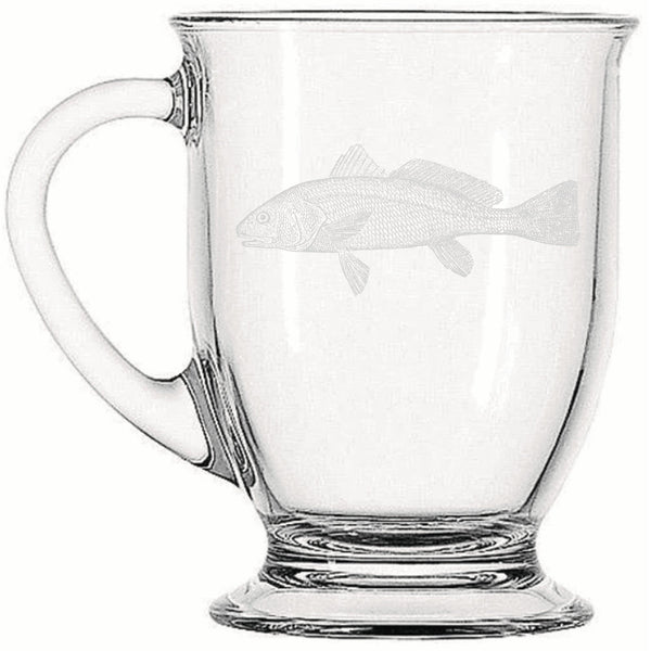 Redfish | Rustic Charm meets Modern Style - Laser Etched Footed Cafe Mug for Cozy Morning Brews