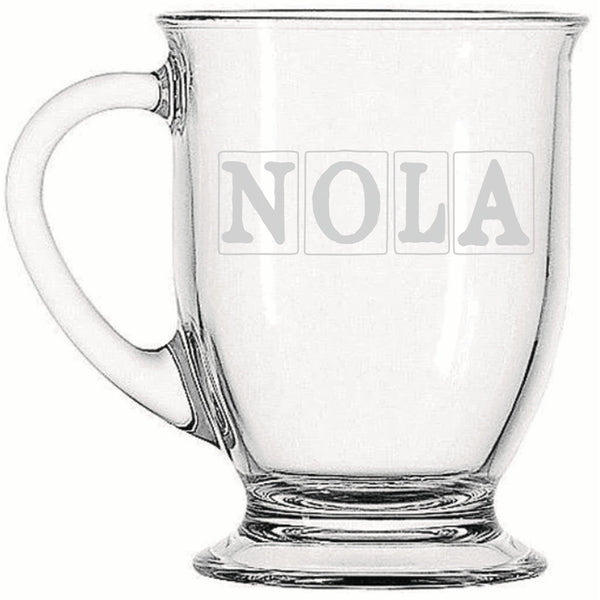 NOLA Tiles  | Rustic Charm meets Modern Style - Laser Etched Footed Cafe Mug for Cozy Morning Brews