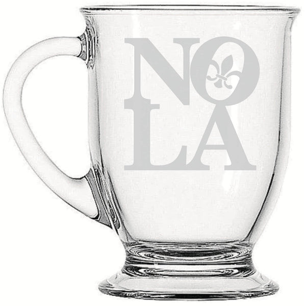 NOLA FDL | Rustic Charm meets Modern Style - Laser Etched Footed Cafe Mug for Cozy Morning Brews
