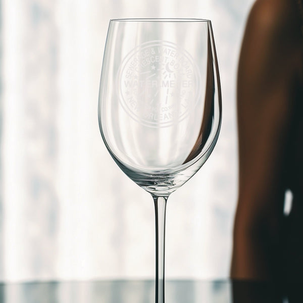 Water Meter | Unique Laser Etched Wine Glass Stemware: Add a Touch of Style to Your Barware Collection