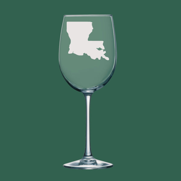 Louisiana | Unique Laser Etched Wine Glass Stemware: Add a Touch of Style to Your Barware Collection