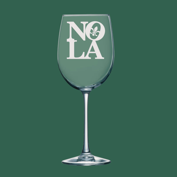 NOLA FDL | Unique Laser Etched Wine Glass Stemware: Add a Touch of Style to Your Barware Collection