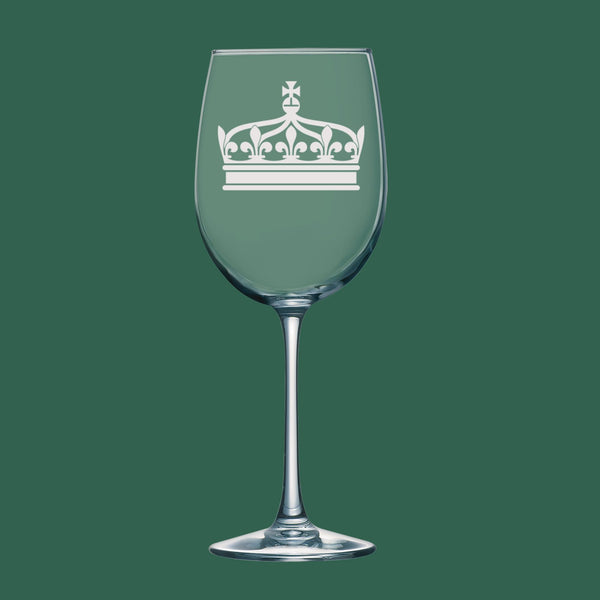 Crown #10 | Unique Laser Etched Wine Glass Stemware: Add a Touch of Style to Your Barware Collection