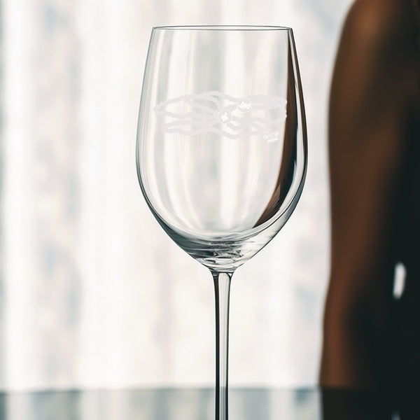 Beads | Unique Laser Etched Wine Glass Stemware: Add a Touch of Style to Your Barware Collection