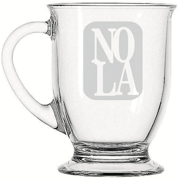 NOLA Reversed | Rustic Charm meets Modern Style - Laser Etched Footed Cafe Mug for Cozy Morning Brews