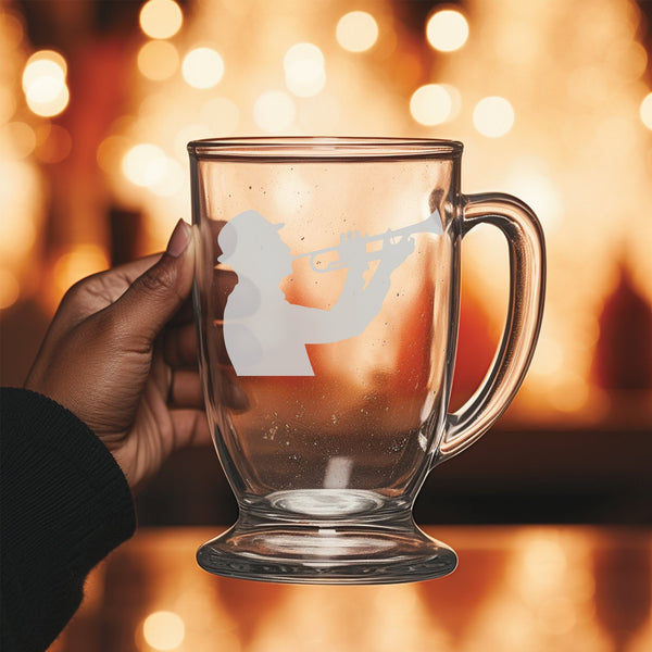 Trumpeter | Rustic Charm meets Modern Style - Laser Etched Footed Cafe Mug for Cozy Morning Brews