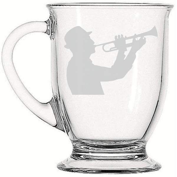 Trumpeter | Rustic Charm meets Modern Style - Laser Etched Footed Cafe Mug for Cozy Morning Brews