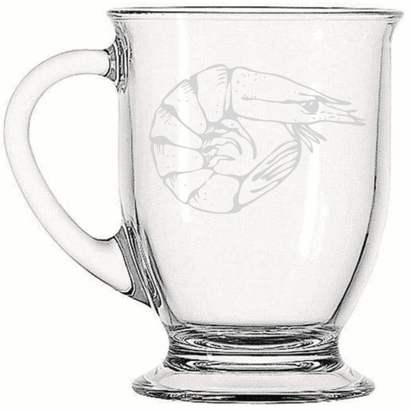Shrimp | Rustic Charm meets Modern Style - Laser Etched Footed Cafe Mug for Cozy Morning Brews