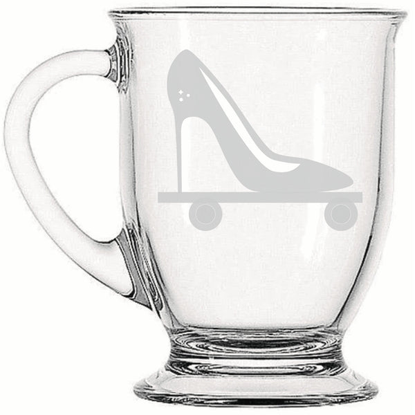 Shoe Float  | Rustic Charm meets Modern Style - Laser Etched Footed Cafe Mug for Cozy Morning Brews