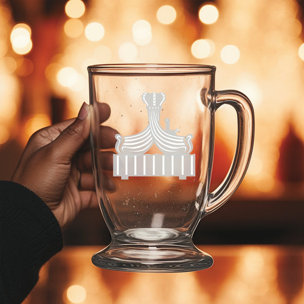 Royalty Float | Rustic Charm meets Modern Style - Laser Etched Footed Cafe Mug for Cozy Morning Brews