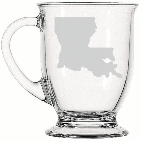 Louisiana State | Rustic Charm meets Modern Style - Laser Etched Footed Cafe Mug for Cozy Morning Brews