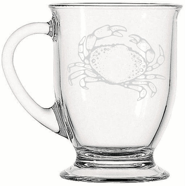 Crab | Rustic Charm meets Modern Style - Laser Etched Footed Cafe Mug for Cozy Morning Brews